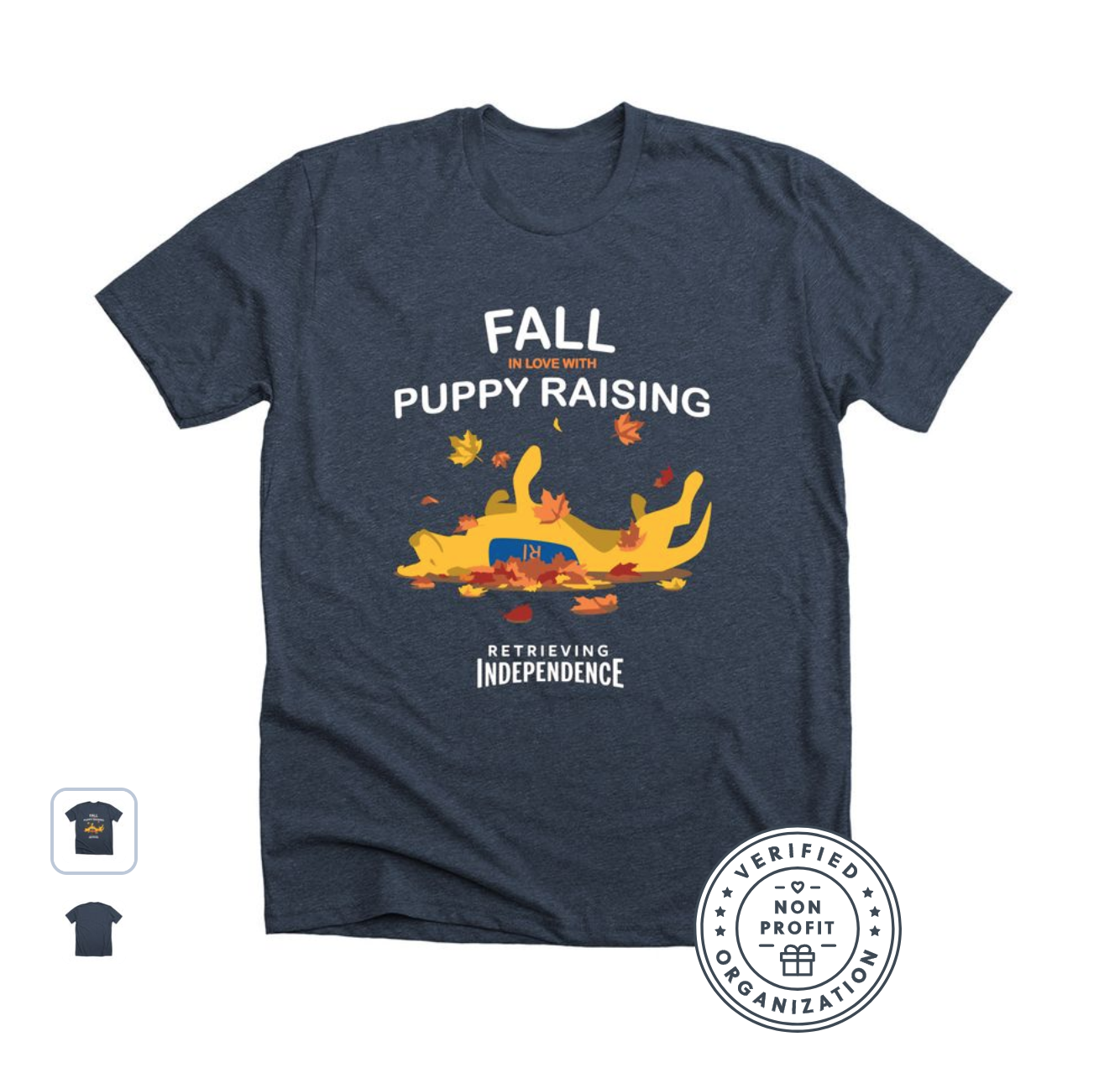 Fall in Love with Puppy Raising T-shirt in Navy